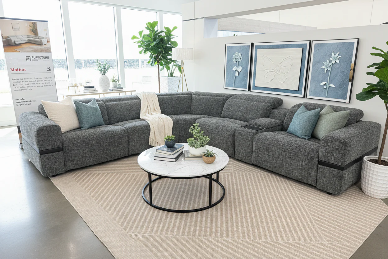 Lisbon Modern Motion Reclining Sectional - Image 2