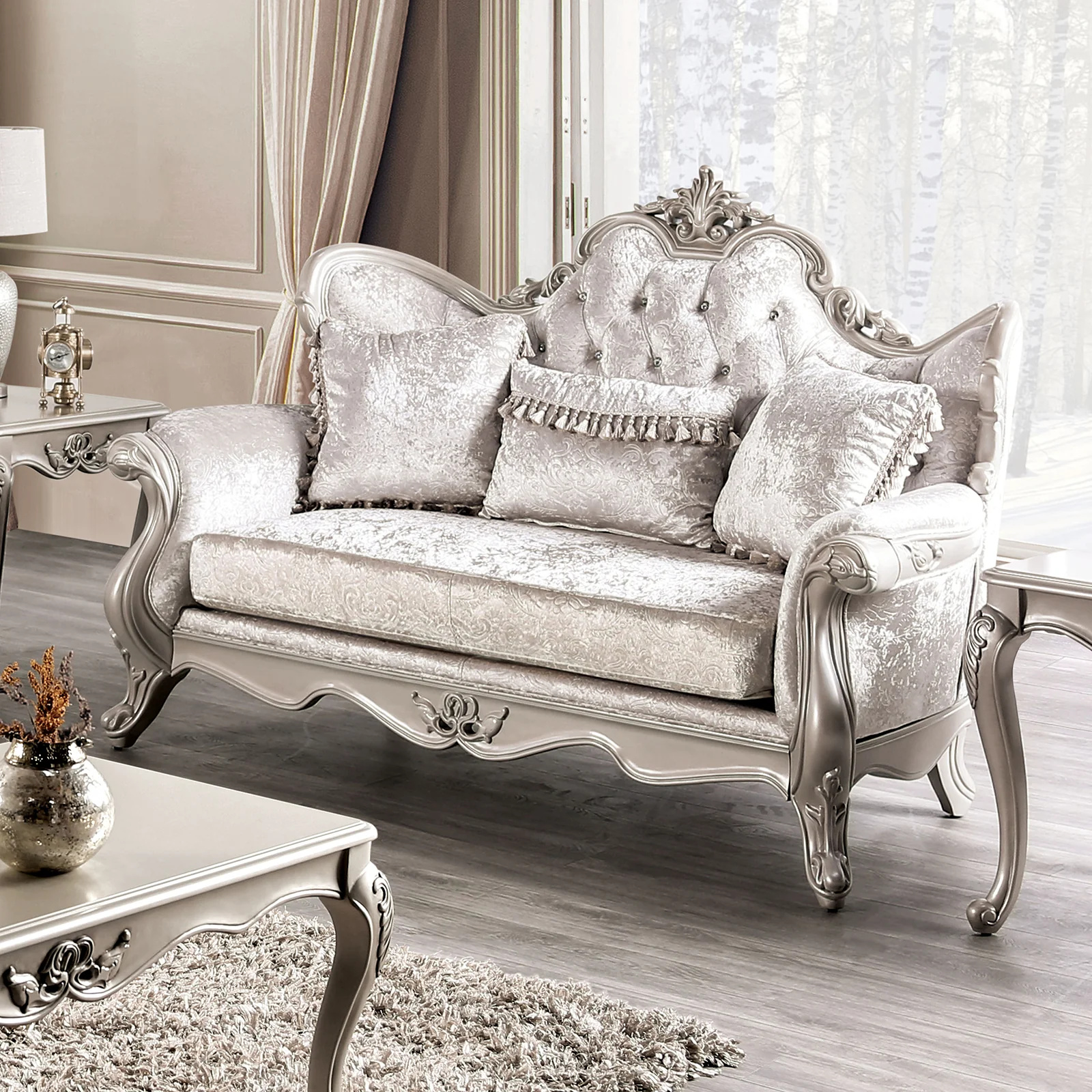Acapulco Traditional Upholstered Loveseat - Image 16