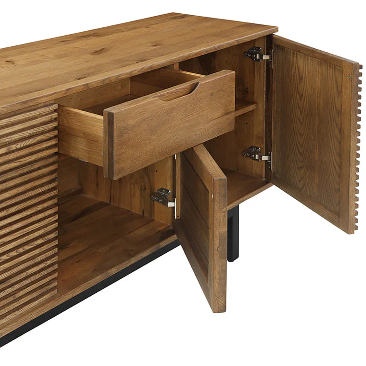 Aldo Ribbed Wood Sideboard - Image 5