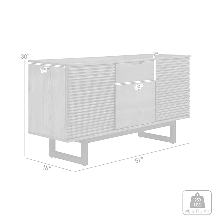 Aldo Ribbed Wood Sideboard - Image 8