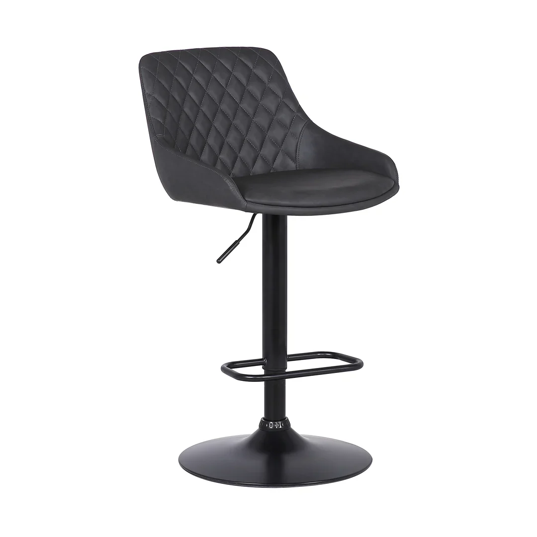 Anibal Quilted Adjustable Swivel Bar Stool