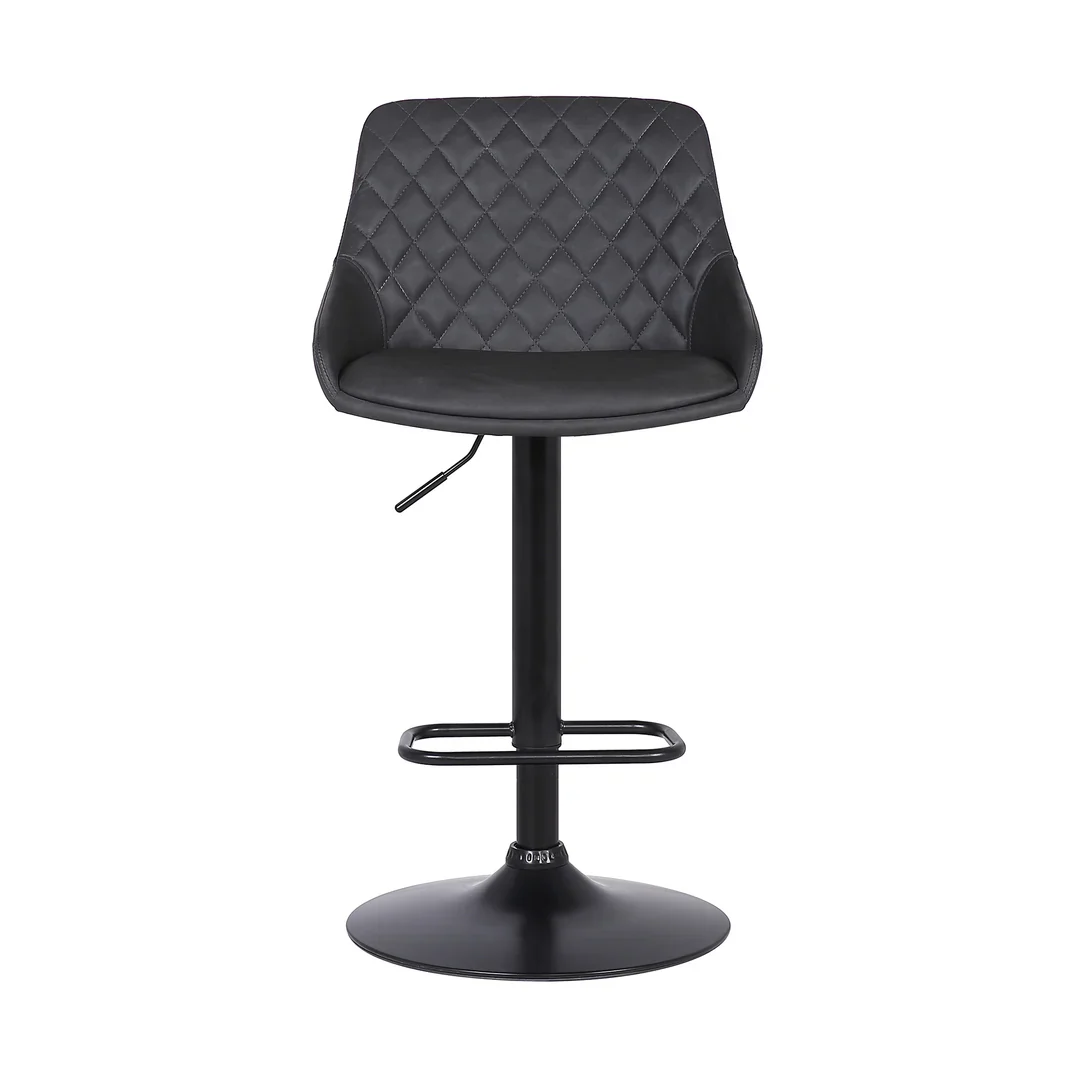 Anibal Quilted Adjustable Swivel Bar Stool - Image 3