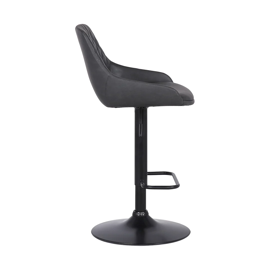 Anibal Quilted Adjustable Swivel Bar Stool - Image 4