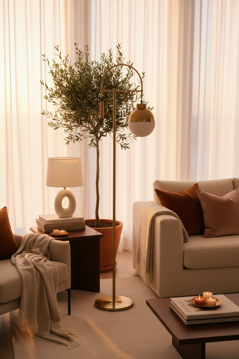 Arcadia Brass Arc Floor Lamp - Image 2