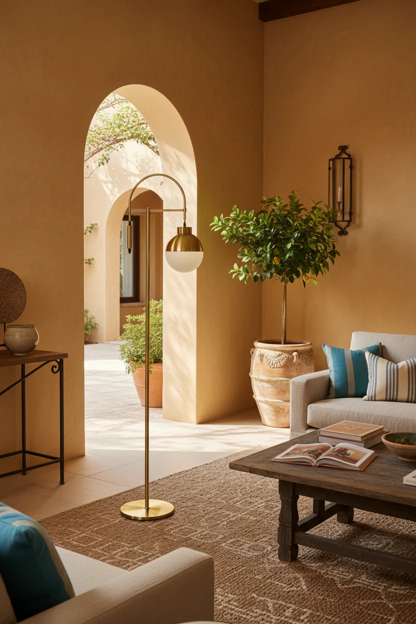 Arcadia Brass Arc Floor Lamp - Image 4