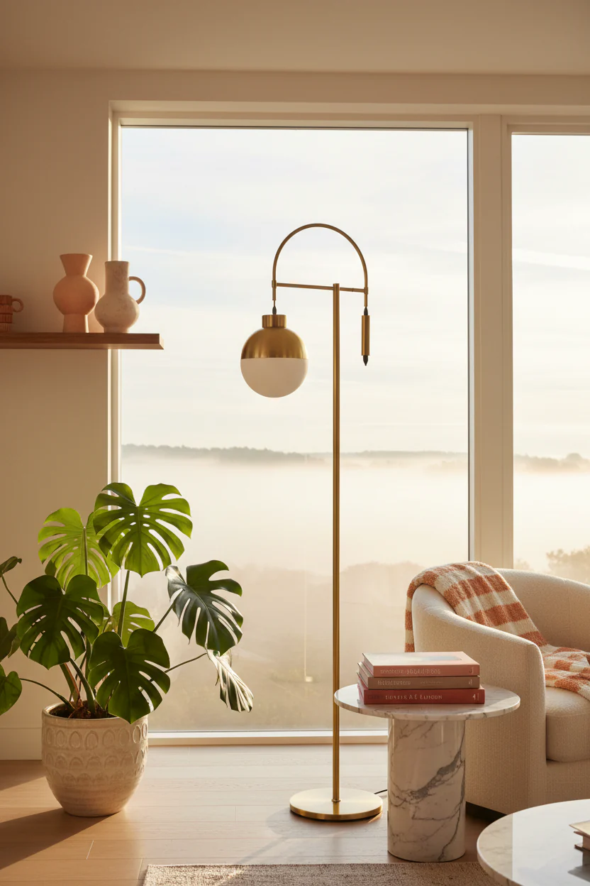Arcadia Brass Arc Floor Lamp - Image 6