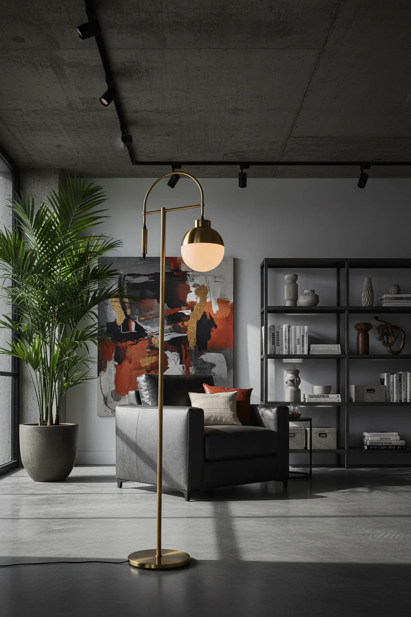 Arcadia Brass Arc Floor Lamp - Image 8