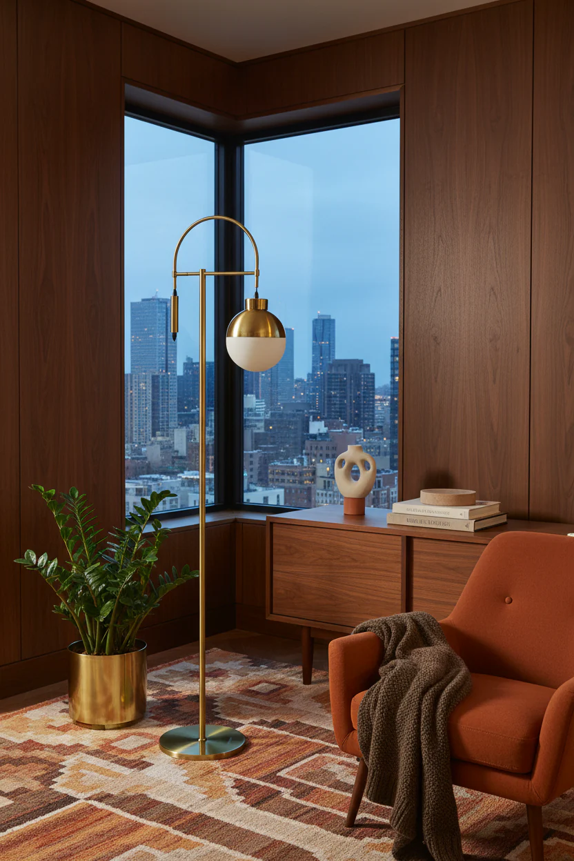 Arcadia Brass Arc Floor Lamp - Image 9
