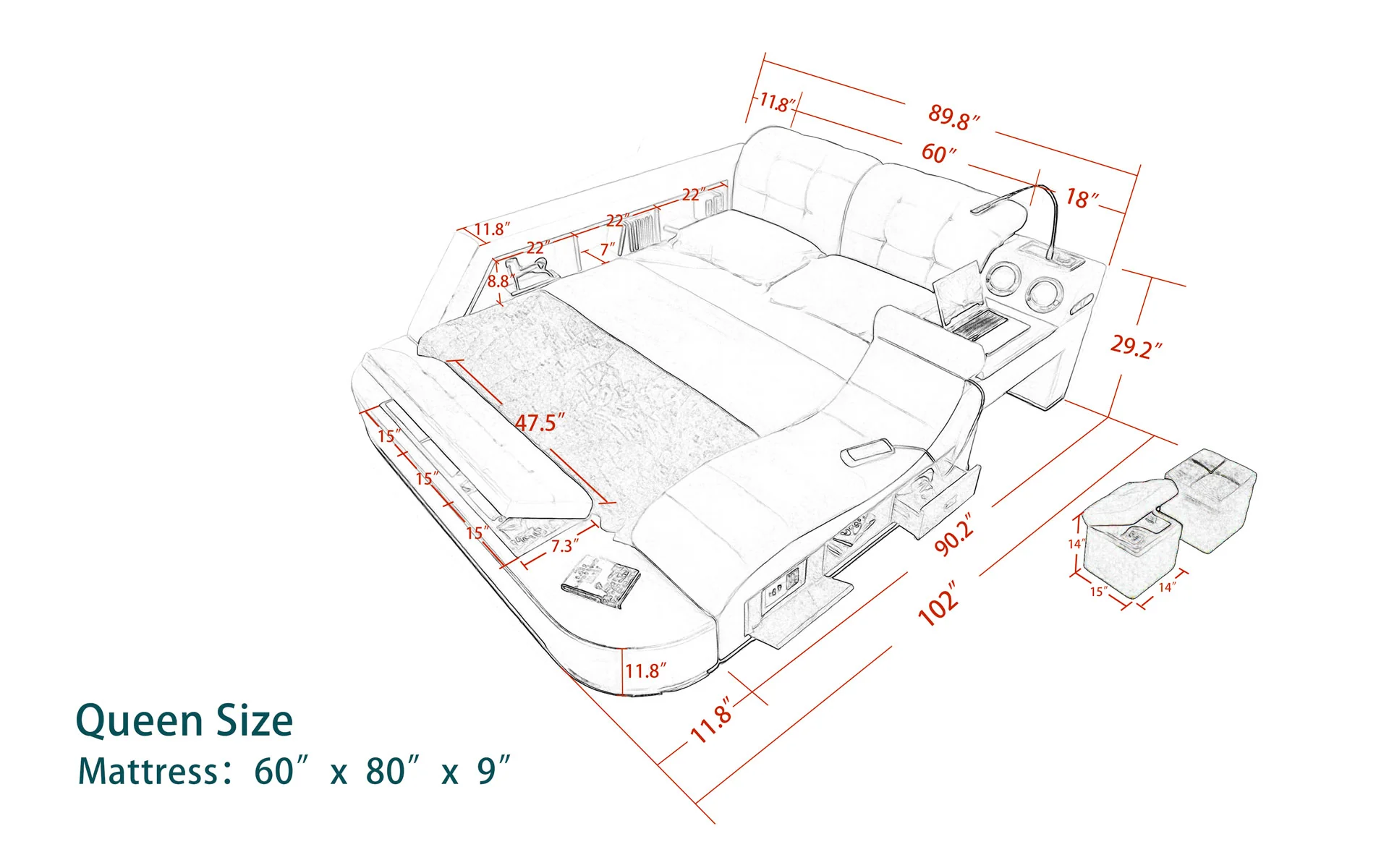 Ariana Multifunctional Smart Bed - Image 19