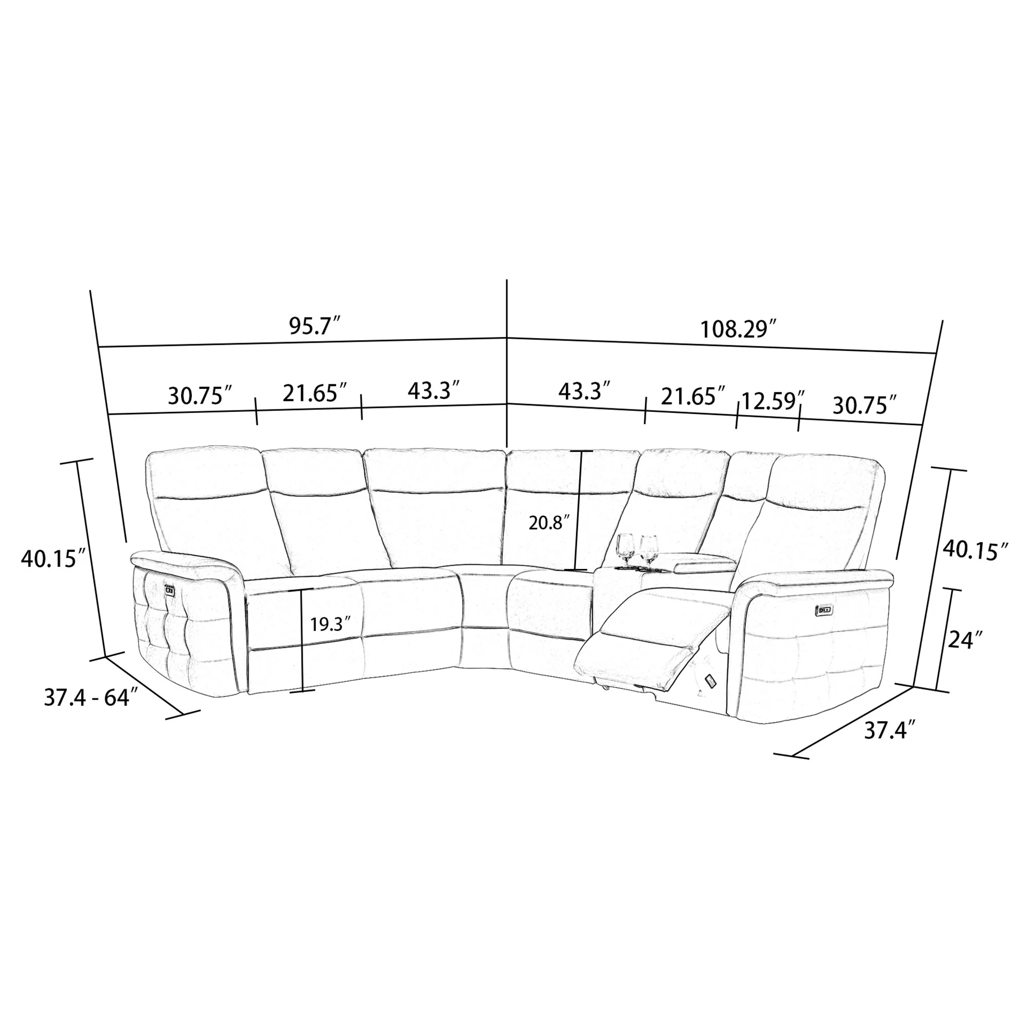 Aristona Motion Reclining Sectional - Image 12