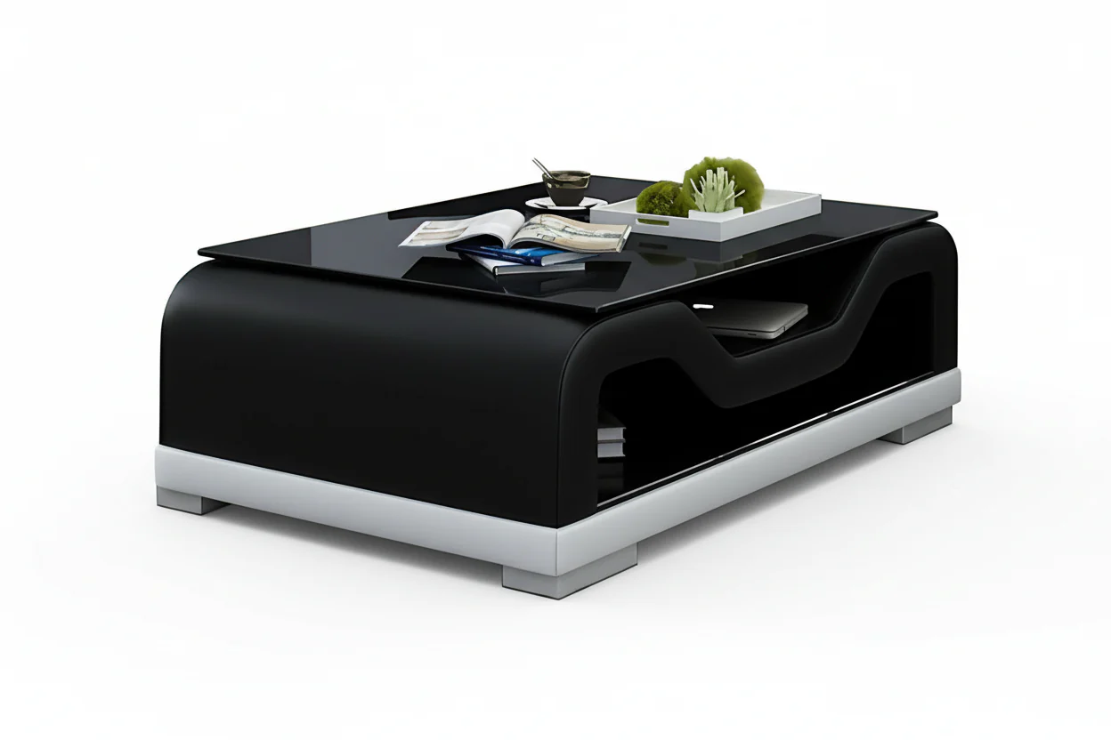 Artia Modern Coffee Table with Storage - Image 2