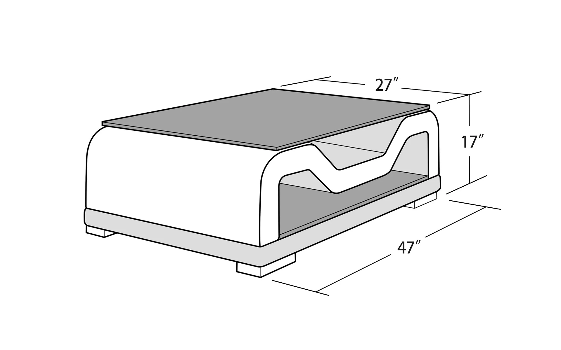 Artia Modern Coffee Table with Storage - Image 3