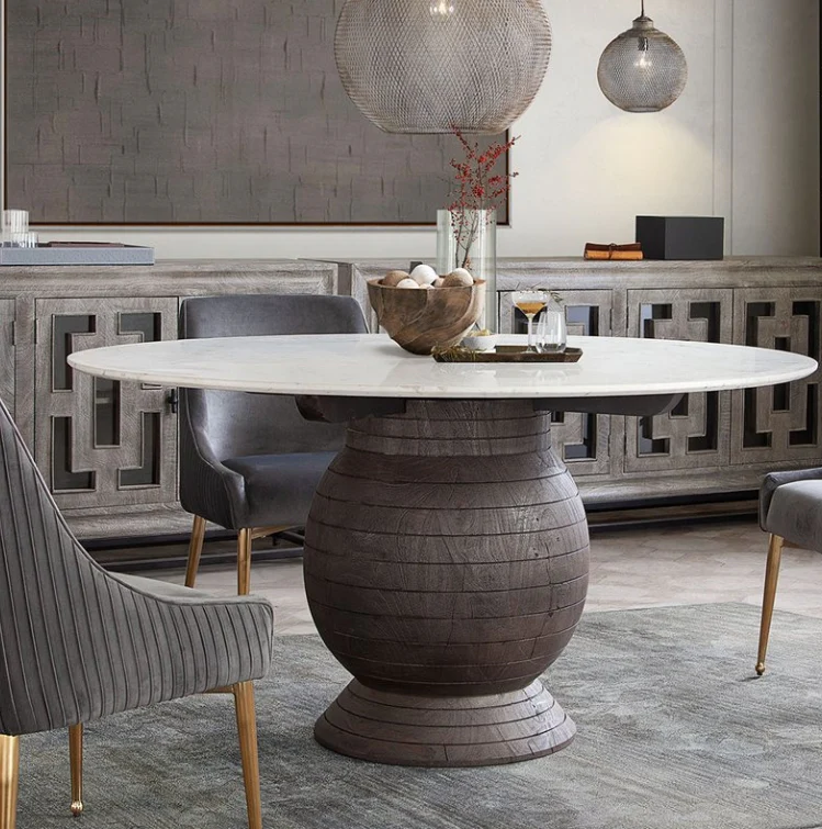 Ashe Round Marble Dining Table - Image 4
