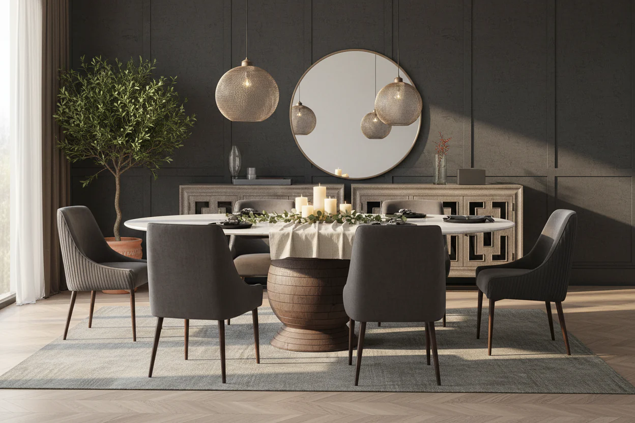 Ashe Round Marble Dining Table - Image 5