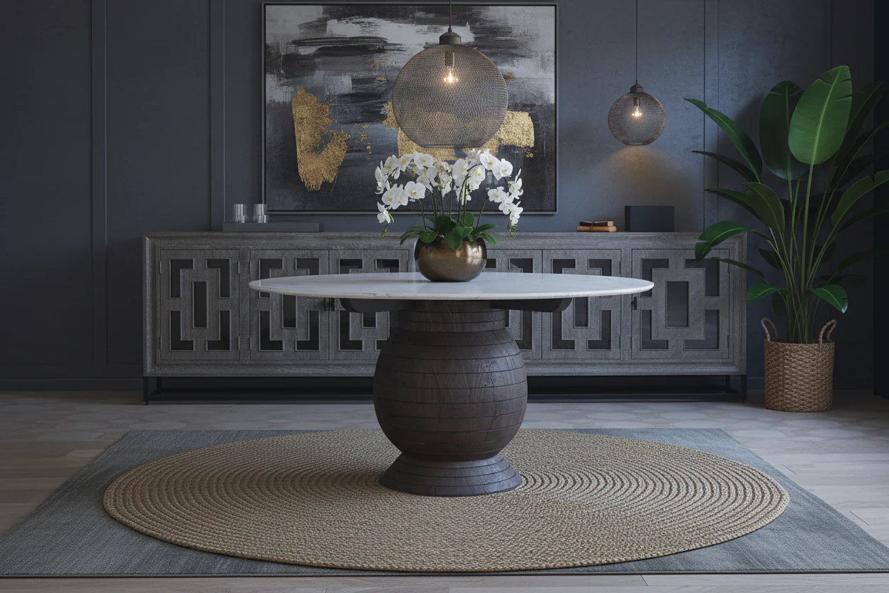 Ashe Round Marble Dining Table - Image 6