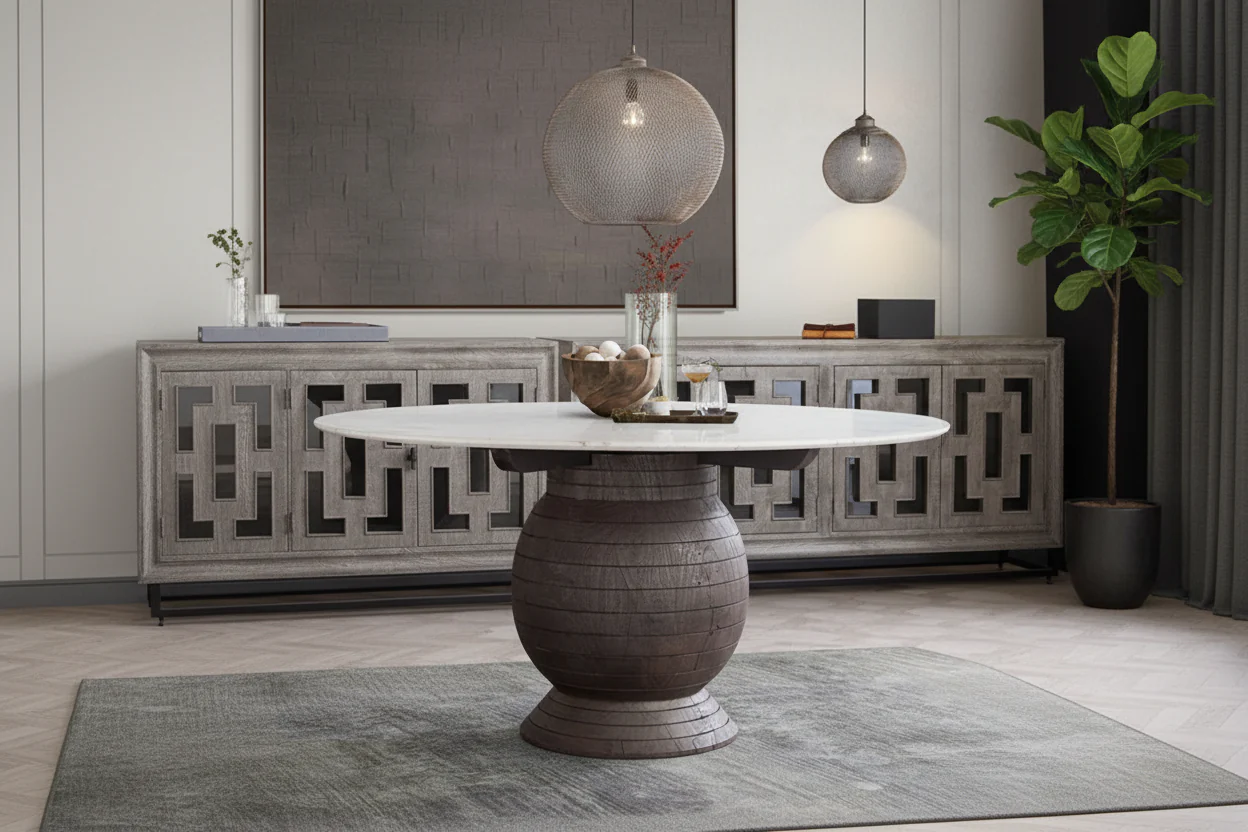 Ashe Round Marble Dining Table - Image 7