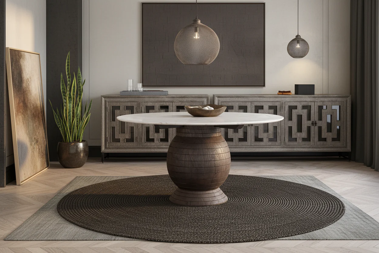 Ashe Round Marble Dining Table - Image 8