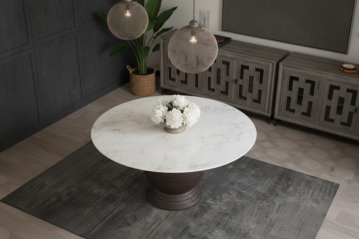 Ashe Round Marble Dining Table - Image 9