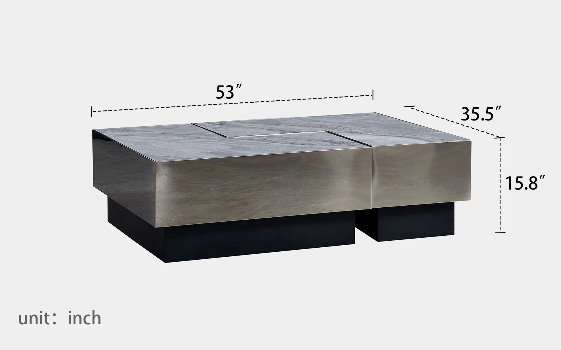 Aurelia Sintered Stone Rectangle Coffee Table - Image 24