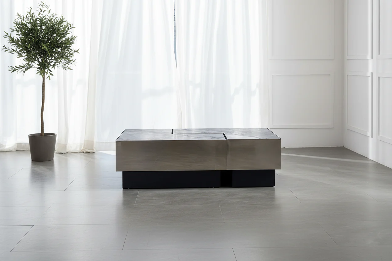 Aurelia Sintered Stone Rectangle Coffee Table - Image 4