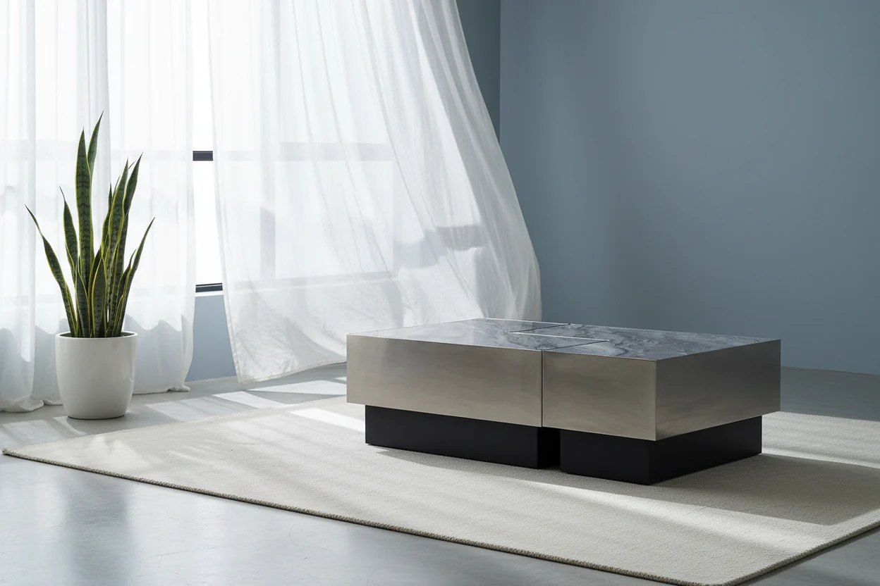 Aurelia Sintered Stone Rectangle Coffee Table - Image 6