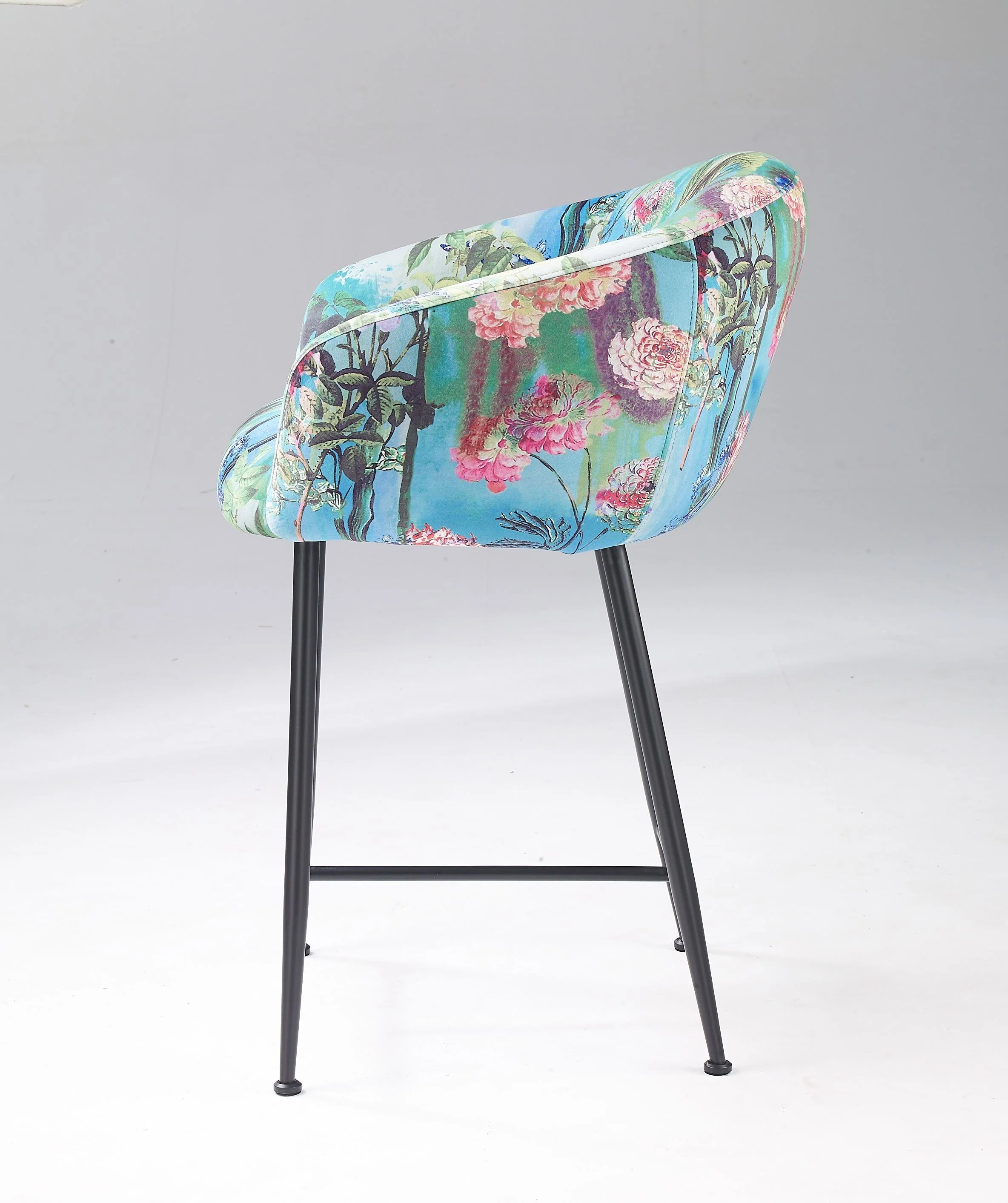 Tropical Bloom Upholstered Barstool - Image 4