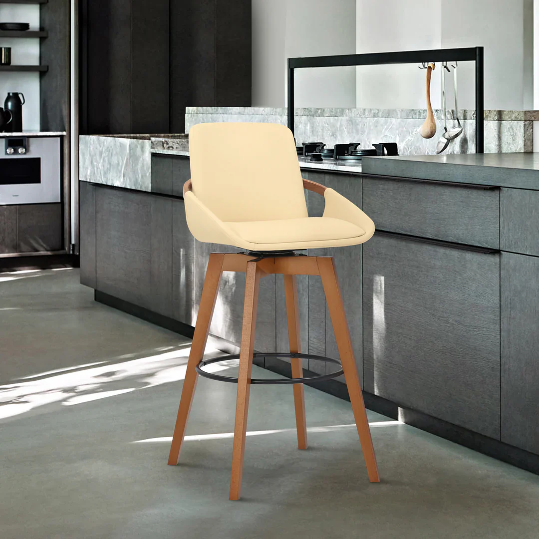 Baylor Mid-Century Modern Swivel Bar Stool - Image 2