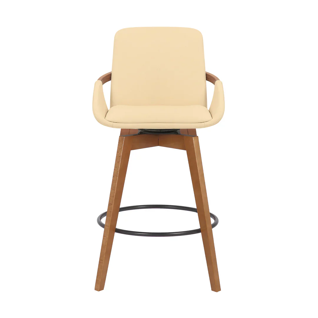 Baylor Mid-Century Modern Swivel Bar Stool - Image 3