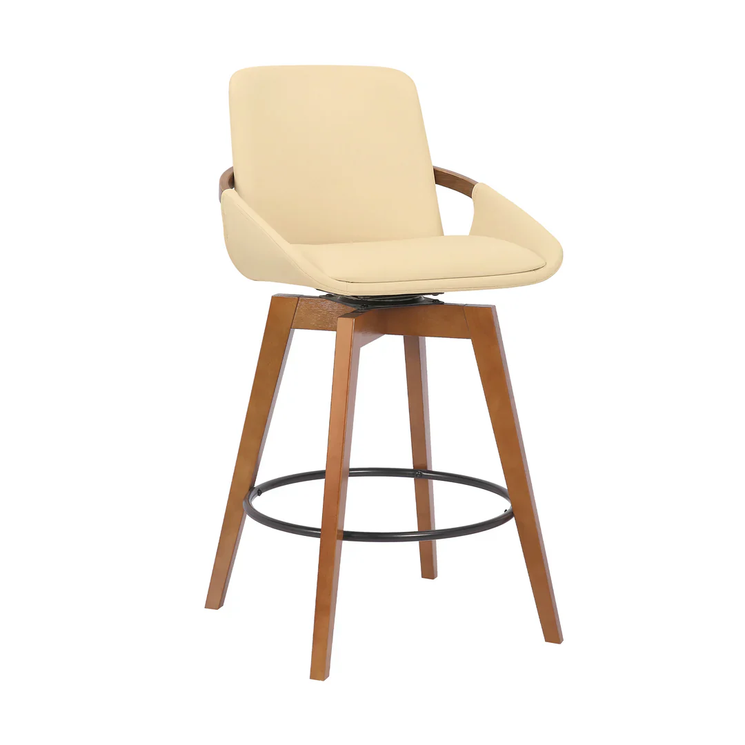 Baylor Mid-Century Modern Swivel Bar Stool - Image 4