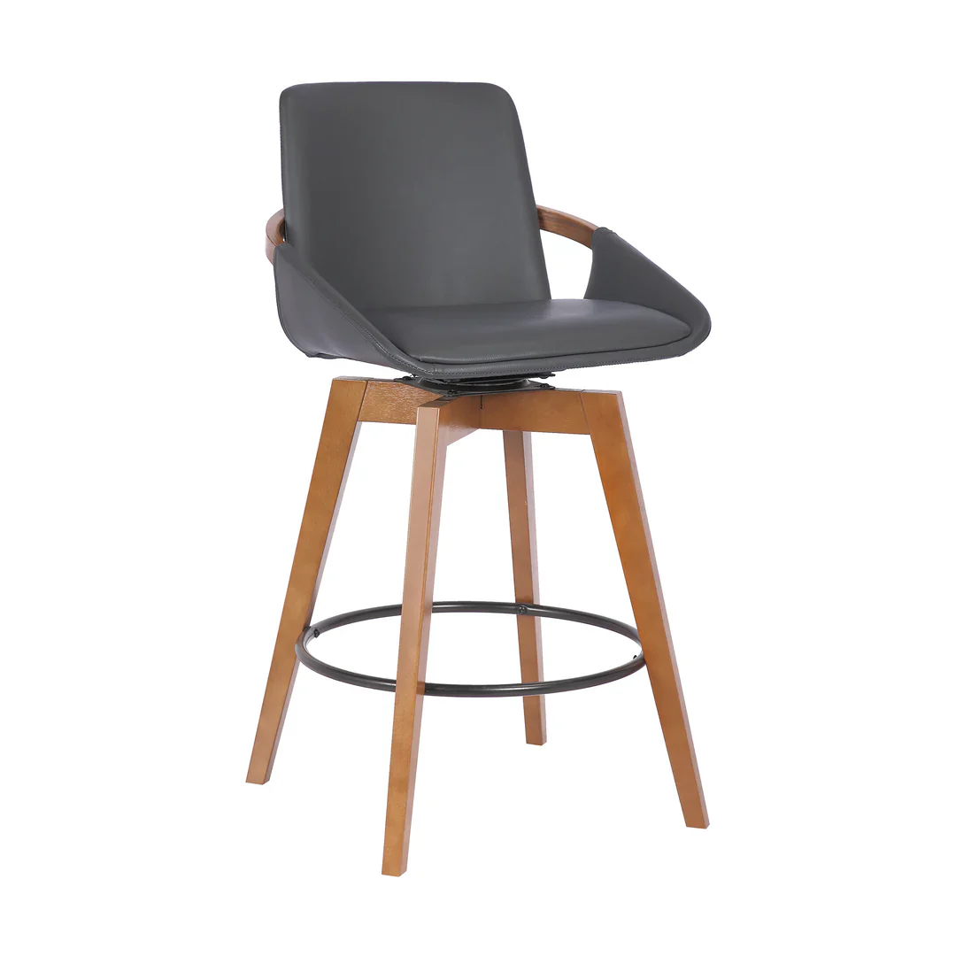 Baylor Mid-Century Modern Swivel Bar Stool - Image 7