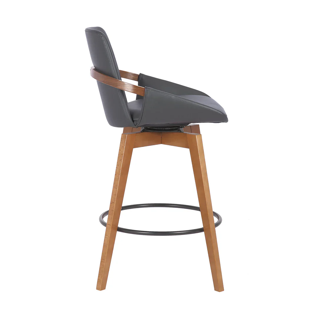 Baylor Mid-Century Modern Swivel Bar Stool - Image 9