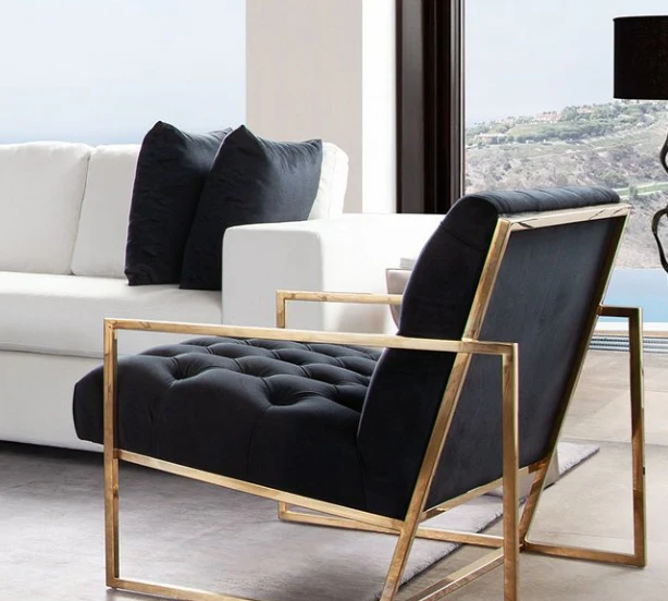 Blush Velvet Accent Chair - Image 3