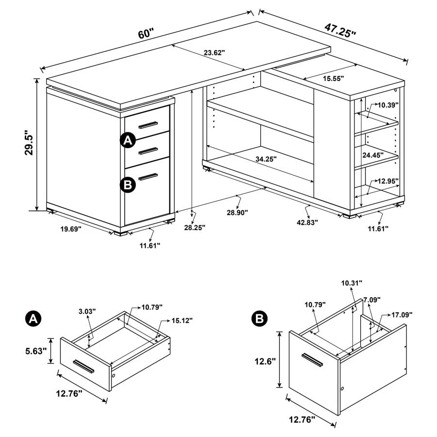 Breslin Executive Office Desk - Image 10