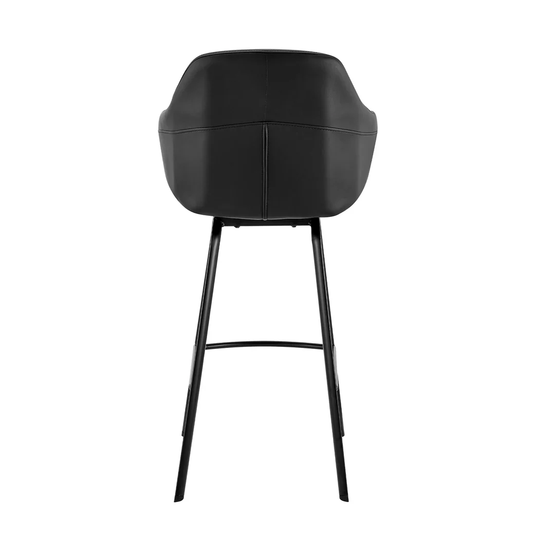 Brigden Contemporary Faux Leather Swivel Bar Stool - Image 3