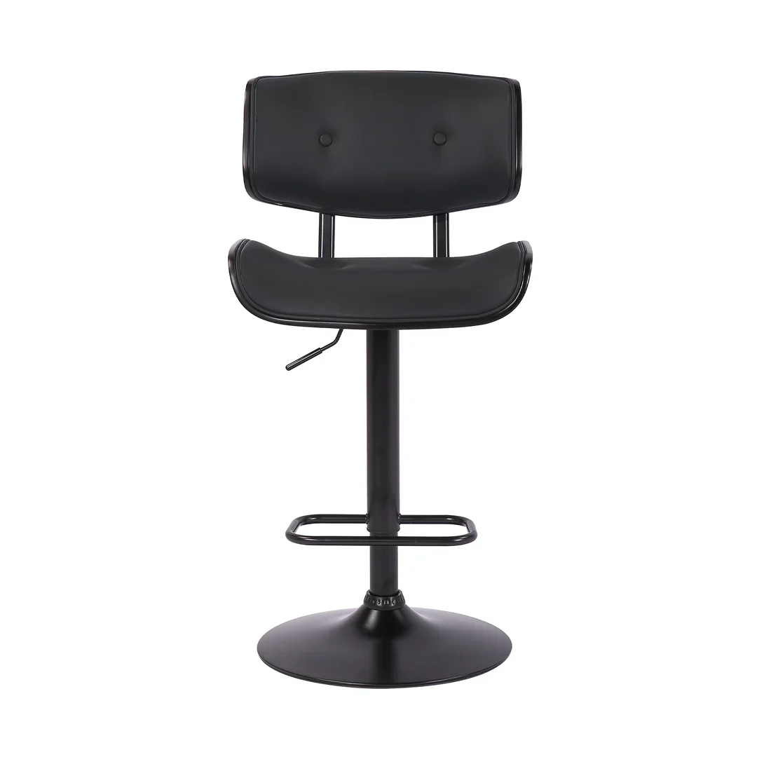 Brooklyn Adjustable Bar Stool with Button-Tufted Backrest - Image 2