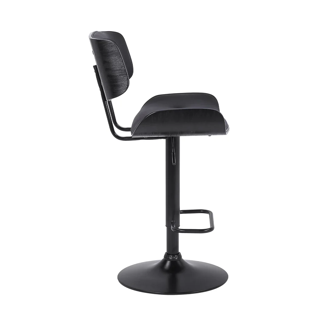 Brooklyn Adjustable Bar Stool with Button-Tufted Backrest - Image 3