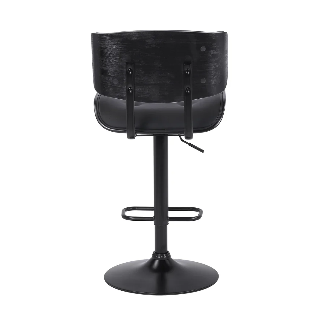 Brooklyn Adjustable Bar Stool with Button-Tufted Backrest - Image 4