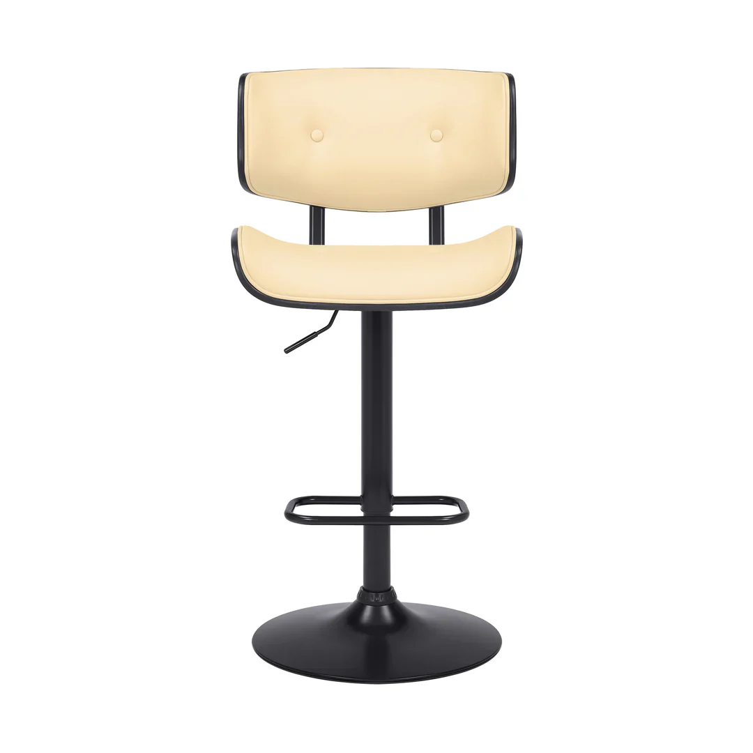Brooklyn Adjustable Bar Stool with Button-Tufted Backrest - Image 6