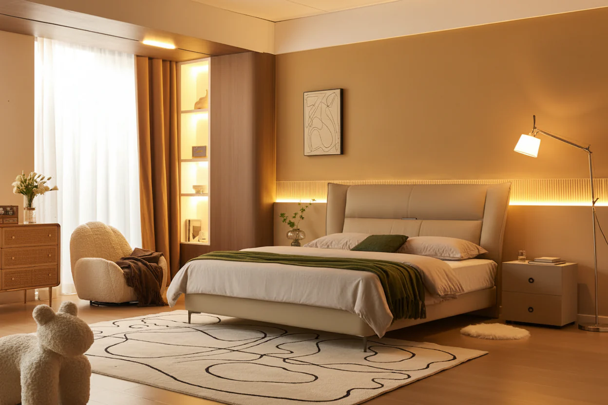 Caitlyn Leather Platform Bed - Image 11