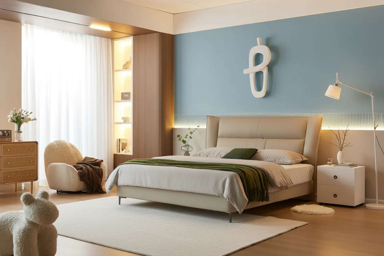Caitlyn Leather Platform Bed - Image 12