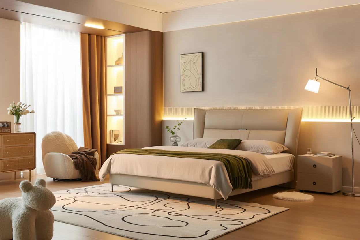 Caitlyn Leather Platform Bed - Image 13