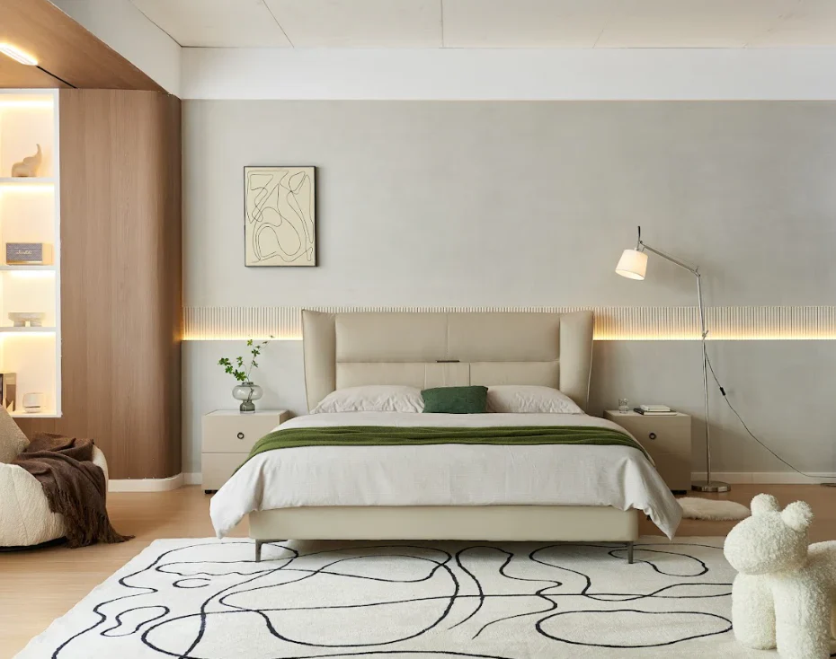 Caitlyn Leather Platform Bed - Image 15
