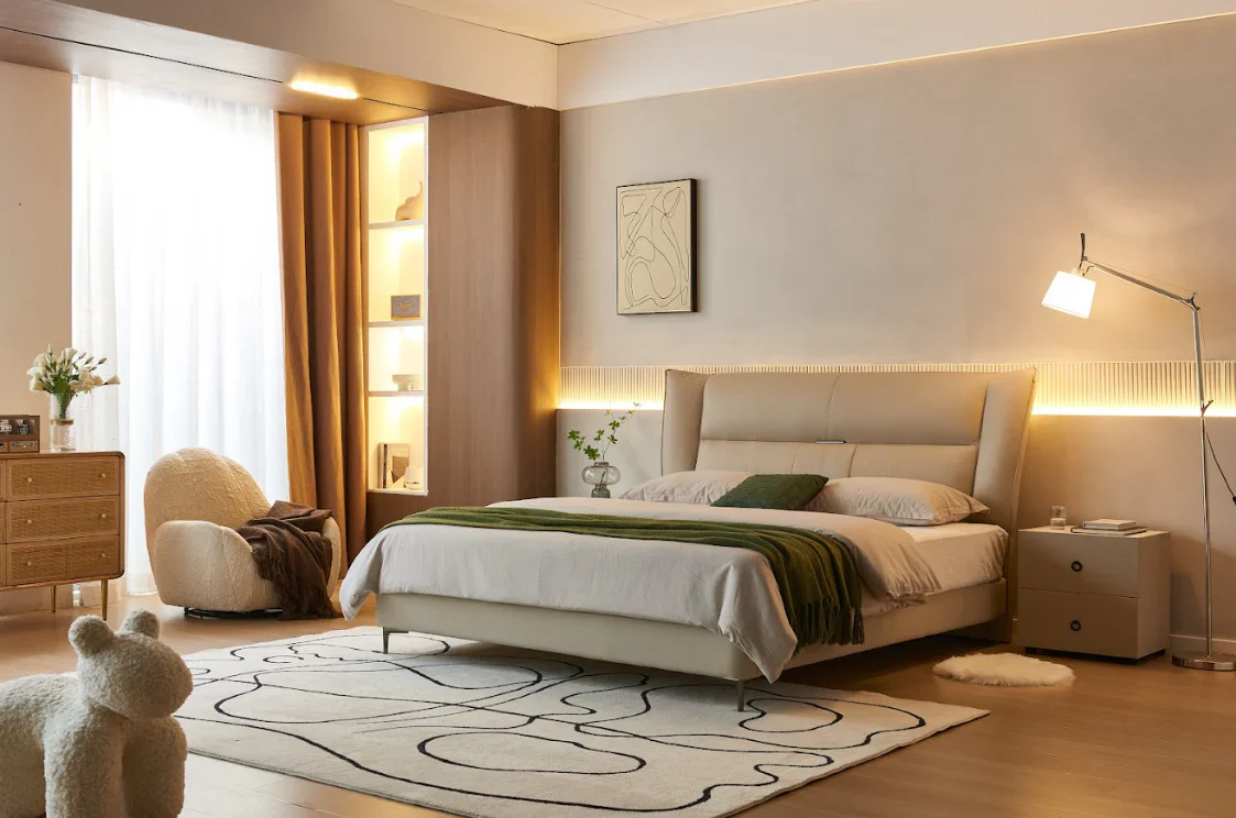 Caitlyn Leather Platform Bed - Image 2