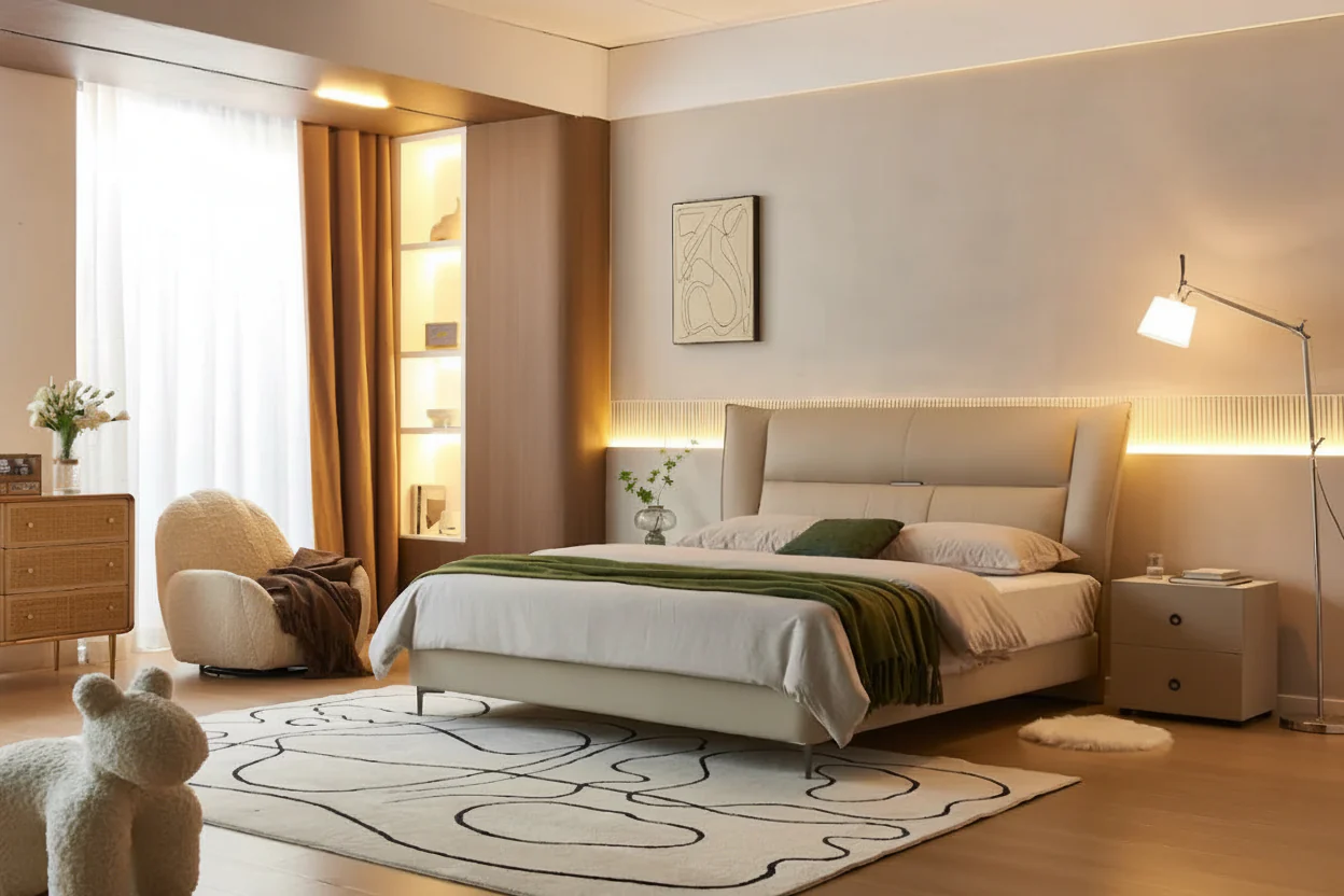 Caitlyn Leather Platform Bed - Image 4