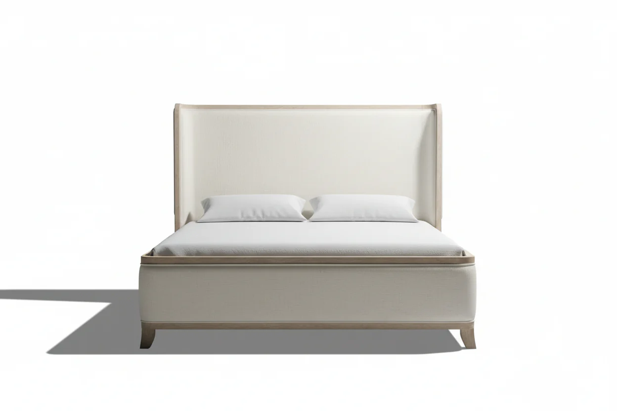 Candra Natural Oak Padded Headboard Bed