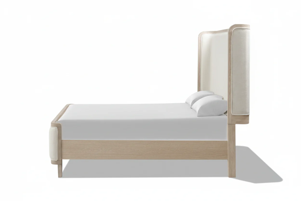 Candra Natural Oak Padded Headboard Bed - Image 10