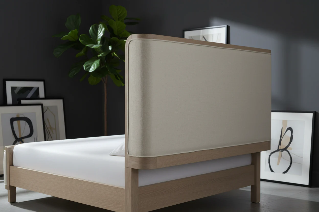 Candra Natural Oak Padded Headboard Bed - Image 8