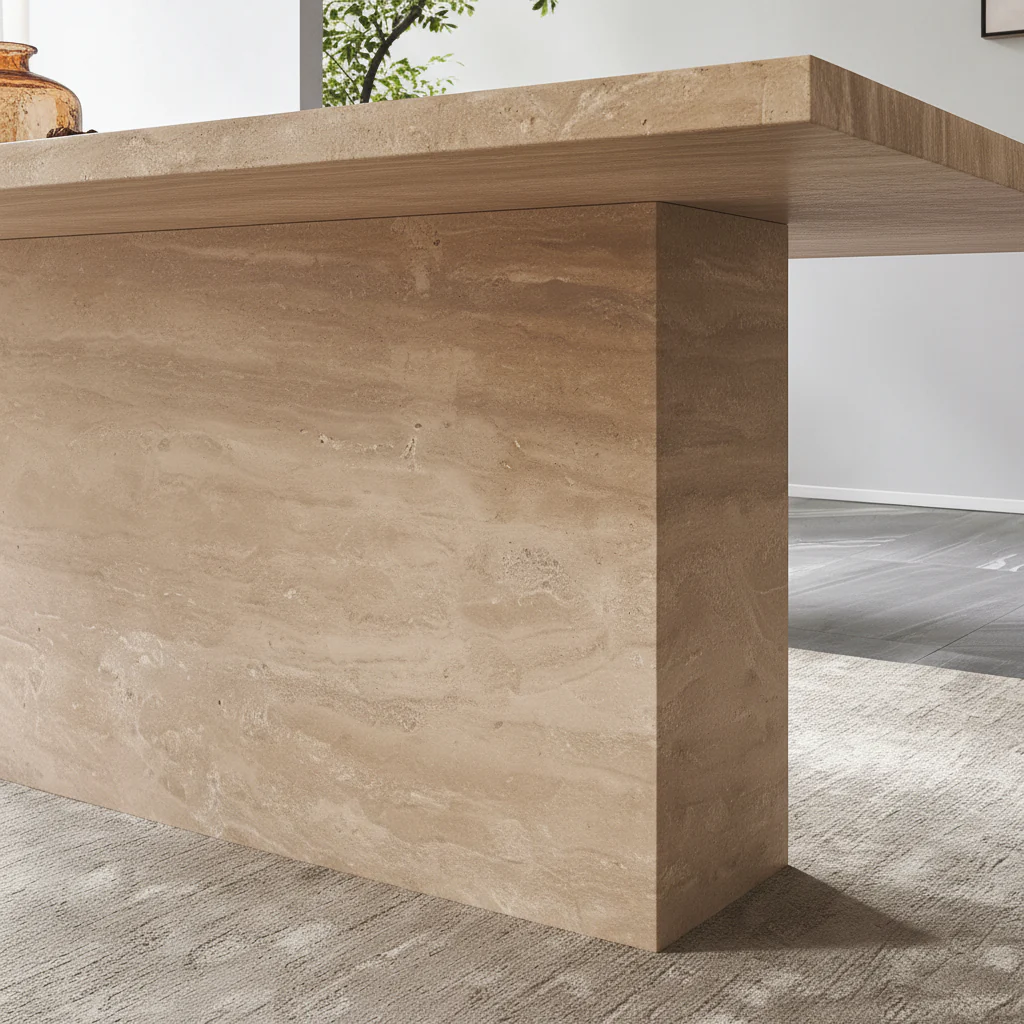 Carrara Travertine Rectangle Dining Table - Image 10