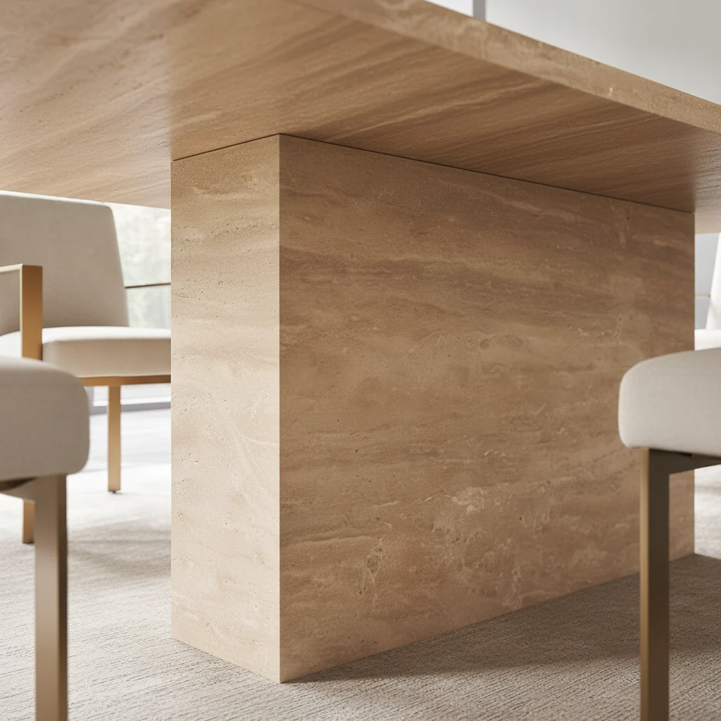 Carrara Travertine Rectangle Dining Table - Image 12