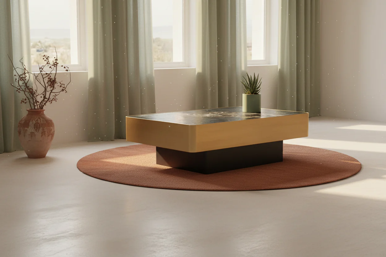 Agate Sintered Stone Rectangle Coffee Table - Image 2